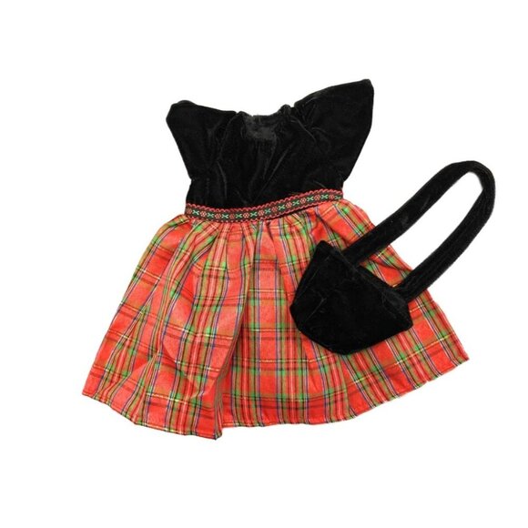 Holiday Dress with Velvet Purse Set for 18" Doll Outfit - Picture 2 of 2